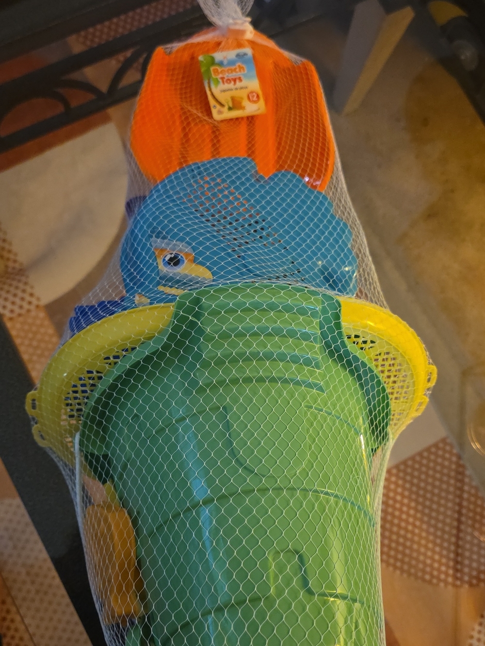 Beach Toys  12 Piece Sand Play Set - Green, Blue, Orange, Yellow
